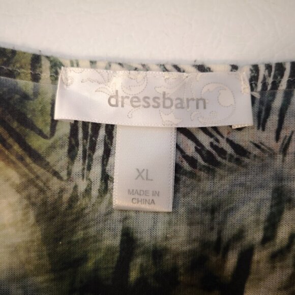 Dress Barn Ladies Multi Colored Animal Print Size XL V-neck Tunic Top - Picture 3 of 11